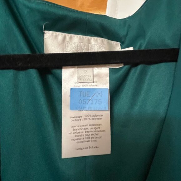 David's Bridal Flutter Sleeve Wrap Dress Gem Size 12 - Picture 4 of 4